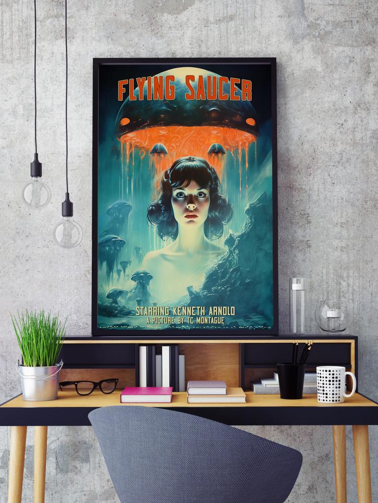 Flying Saucer Ufology Poster